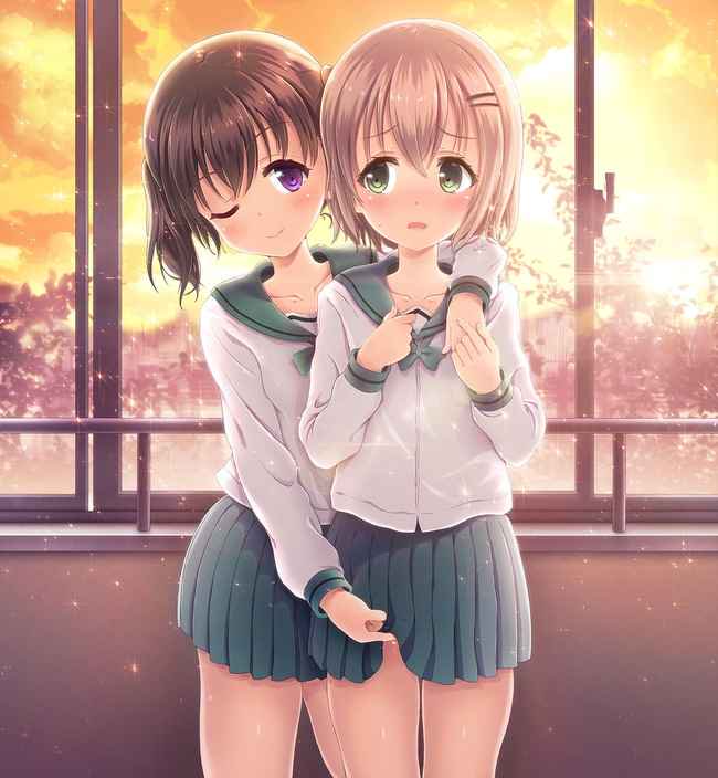 これから燃え上がる直前のような二次美少女同士の百合からレズになりそうな二次エロ画像-7